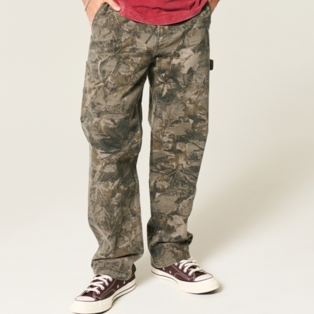 Hollister Baggy Camo Loose Cargo Pants W 32 L 30 Brand New